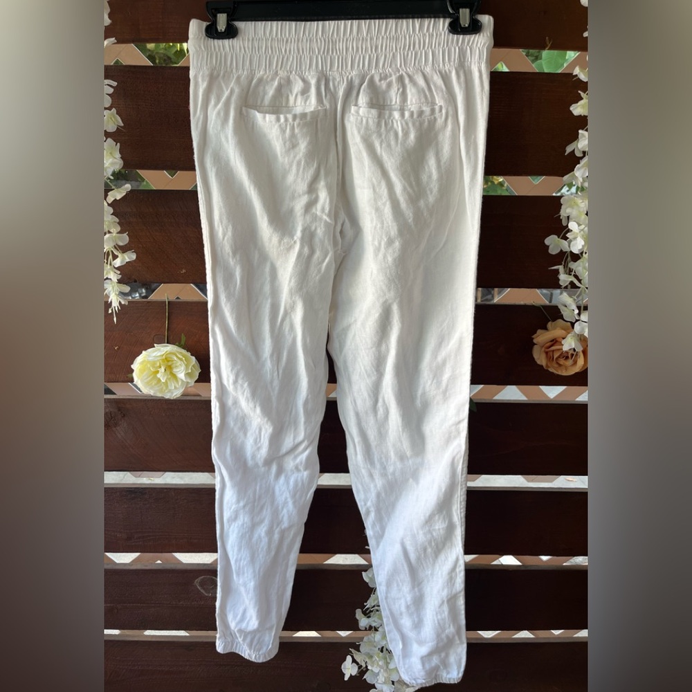 Women's Athleta Cabo linen jogger  pants white 2T - Picture 2 of 4